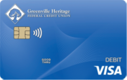 Mock-up of Greenville Heritage Federal Credit Union Contactless Visa Credit Card