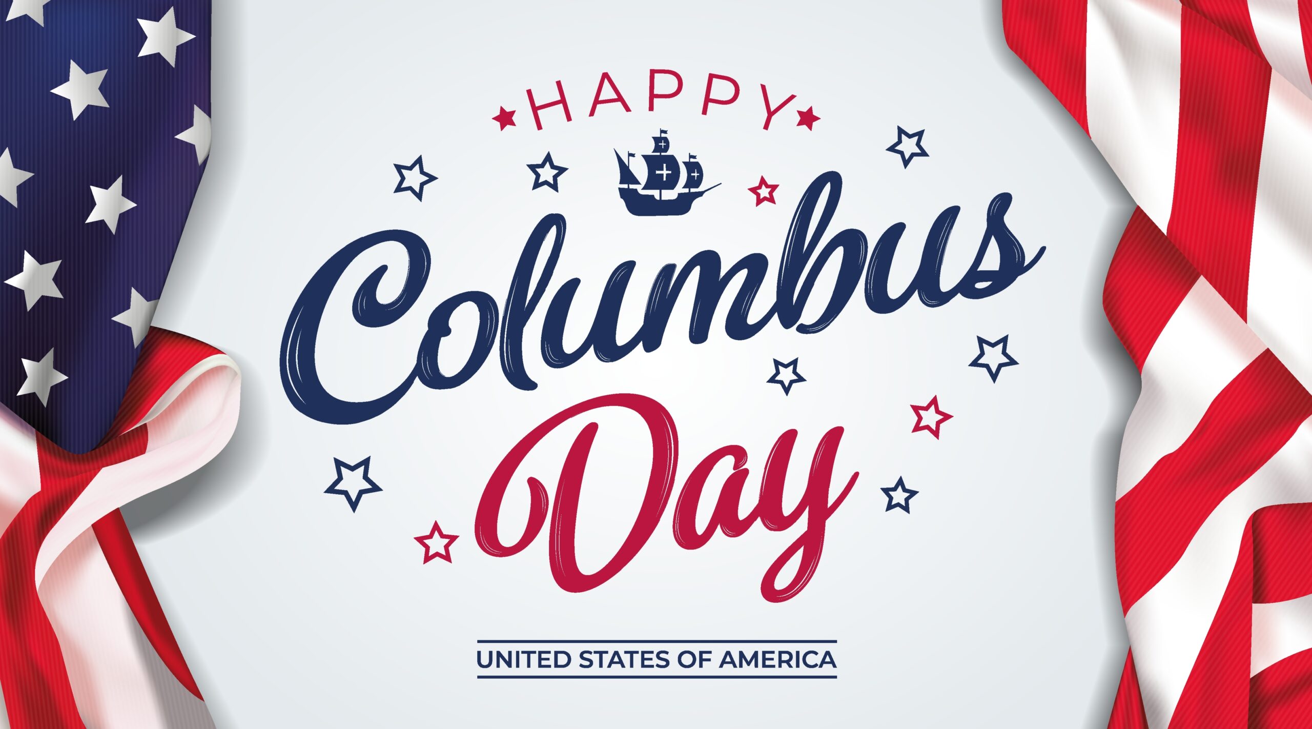Usa,Columbus,Day,Greeting,Card,With,Brush,Stroke,Background,In