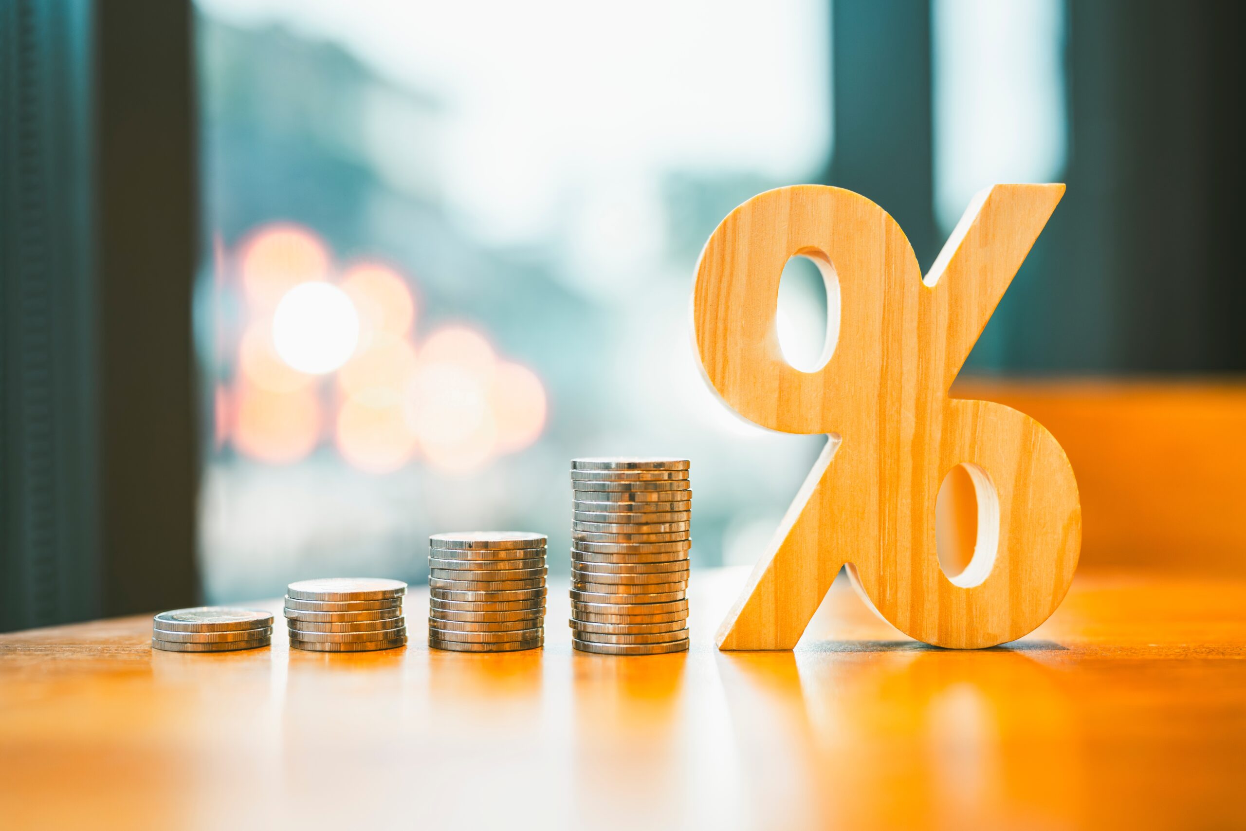 Percentage,Model,With,Coins,Stack.,Concepts,Of,The,Banking,System,